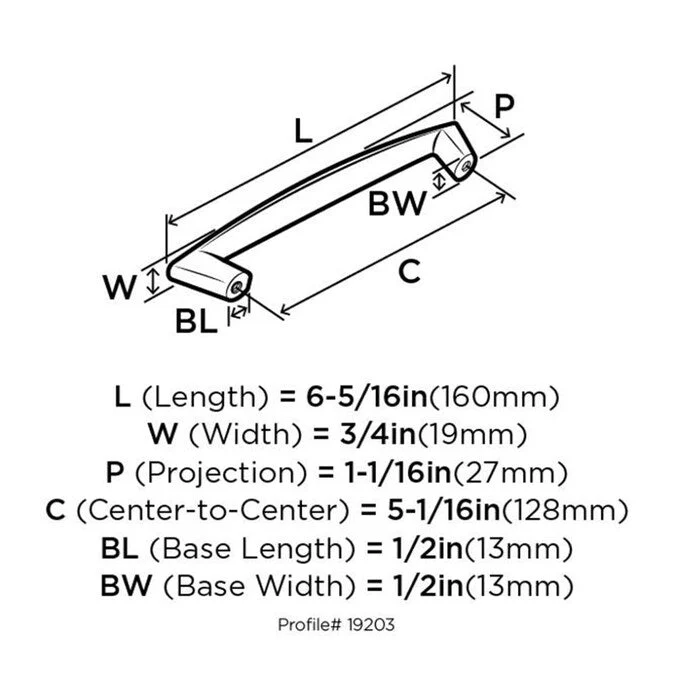 Amerock Essential'Z 5-1/16-in (128mm) Center to Center Satin Nickel Arch Bar Drawer Pull - Image 7