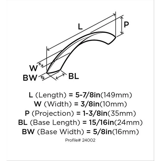 Amerock Essential'Z 5-1/16-in (128mm) Center to Center Satin Nickel Matte Arch Handle Drawer Pull - Image 8