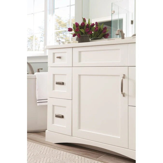 Amerock Highland Ridge 3-1/2-in (89mm) Center to Center Satin Nickel Rectangular Cup Drawer Pull - Image 5