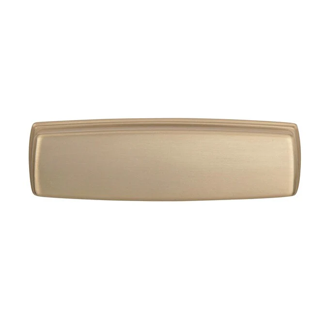 Amerock Kane 3-3/4-in (96mm) Center to Center Golden Champagne Rectangular Cup Drawer Pull - Image 5