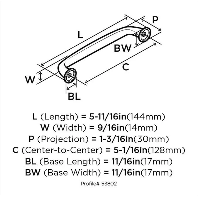 Amerock Kane 5-1/16-in Center to Center Oil Rubbed Bronze Arch Handle Drawer Pulls - Image 3