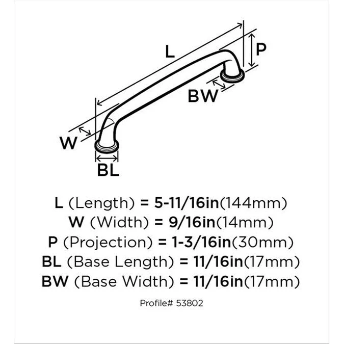 Amerock Kane 5-1/16-in Center to Center Oil Rubbed Bronze Arch Handle Drawer Pulls - Image 7
