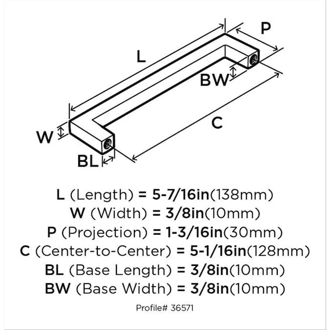 Amerock Monument 5-1/16-in Center to Center Polished Chrome Rectangular Bar Drawer Pulls - Image 3