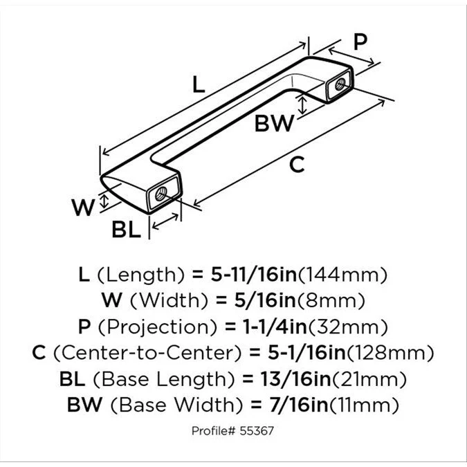 Amerock Riva (76mm) Center to Center Rectangular Bar Drawer Pull - Image 3