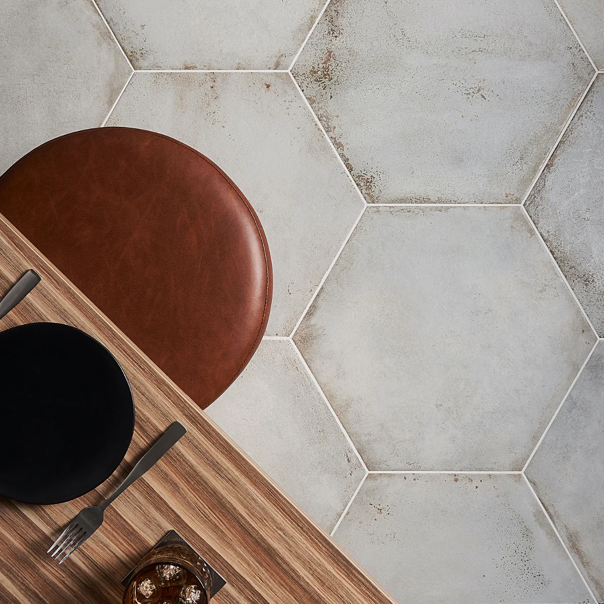 Angela Harris Flatiron White 20" Hexagon Matte Porcelain Tile - Image 9