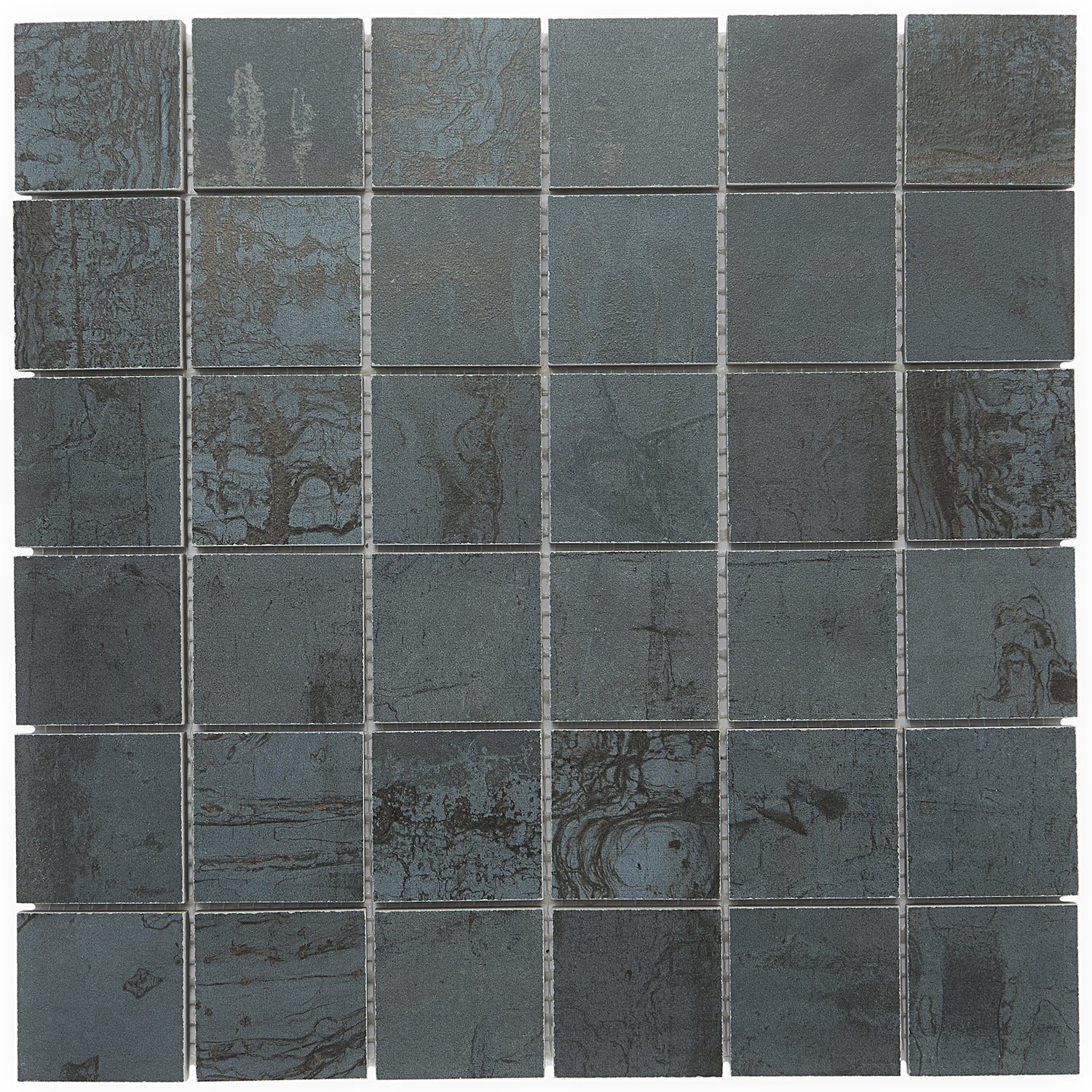 Angela Harris Metallic Blue Matte Porcelain Mosaic Tile 2x2 - Image 4