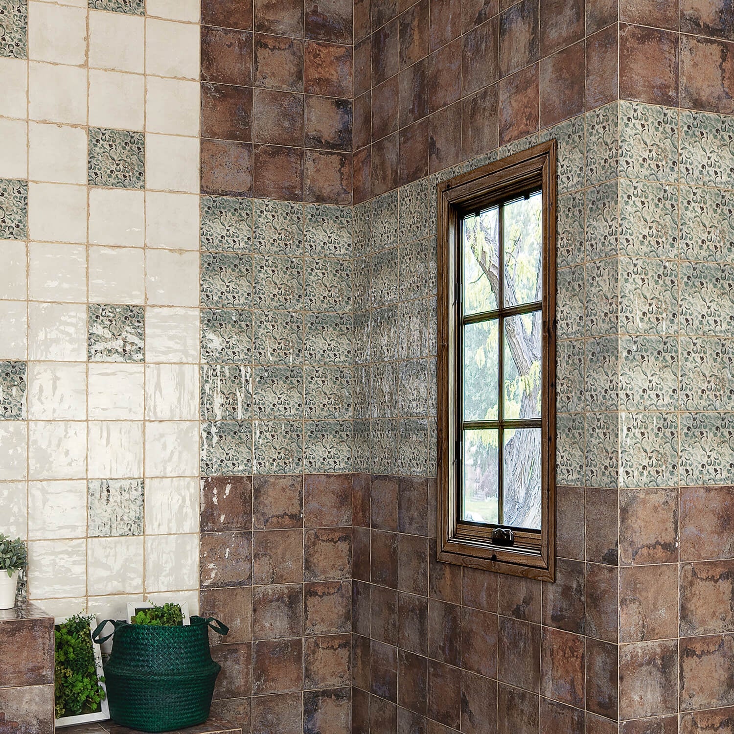 Angela Harris Savona Green 8x8 Polished Ceramic Wall Tile - Image 5