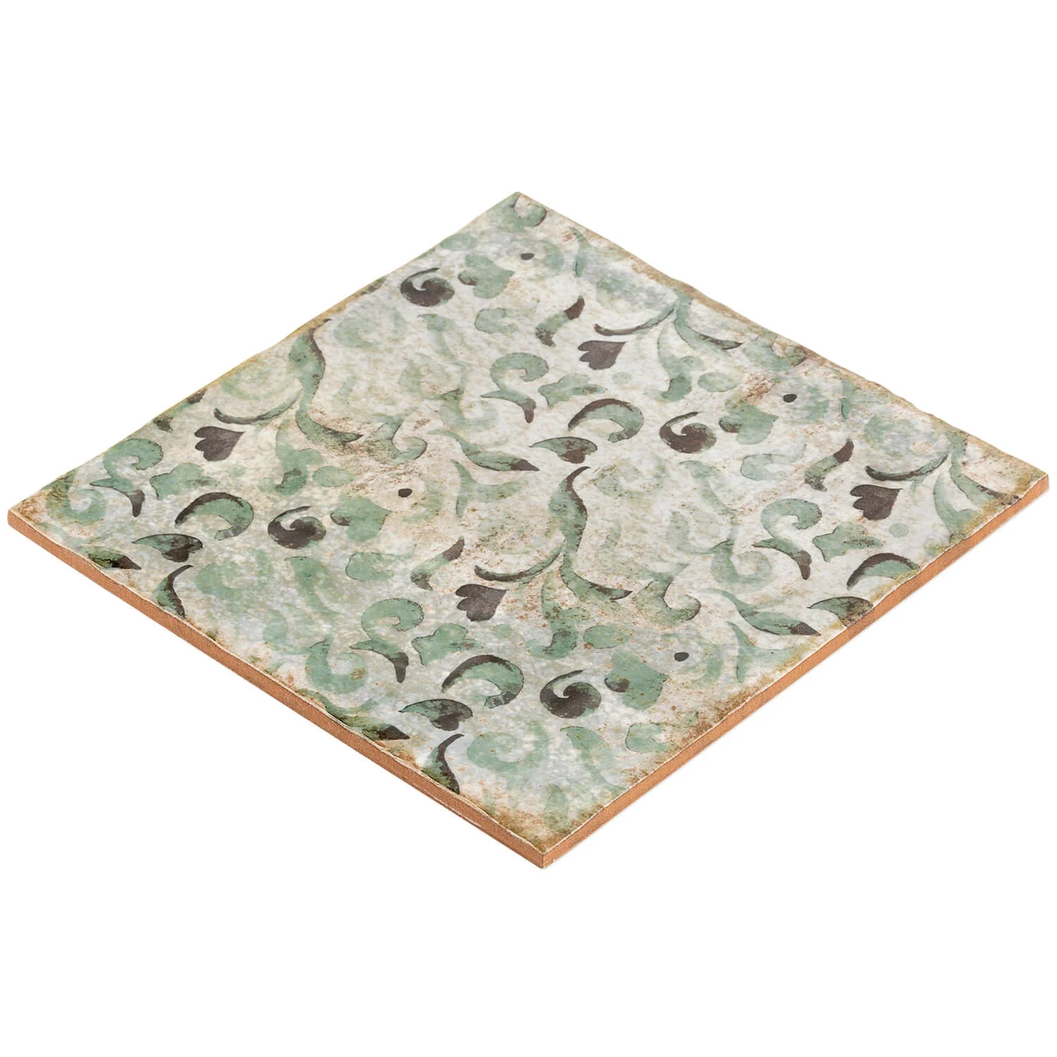 Angela Harris Savona Green 8x8 Polished Ceramic Wall Tile - Image 6