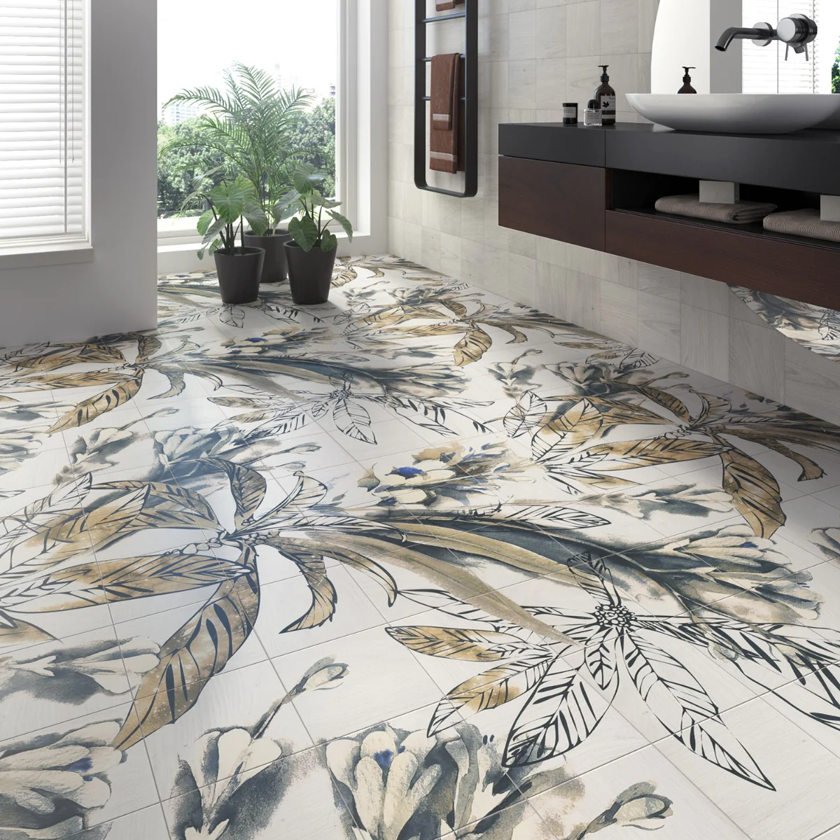 Angela Harris Wilder Autumn Mural 8x8 Matte Porcelain Tile