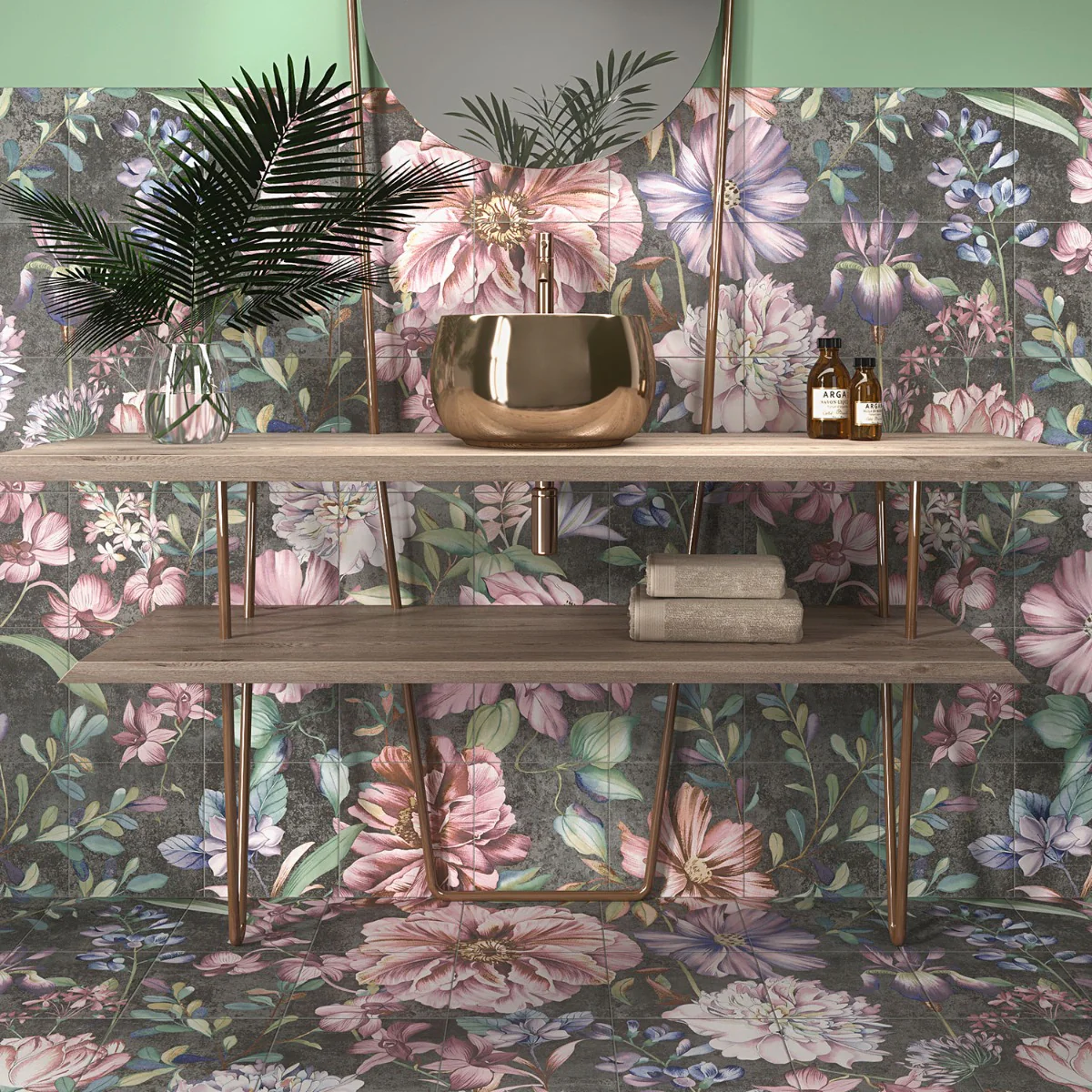Angela Harris Wilder Garden Pink 8x8 Matte Porcelain Tile - Image 3