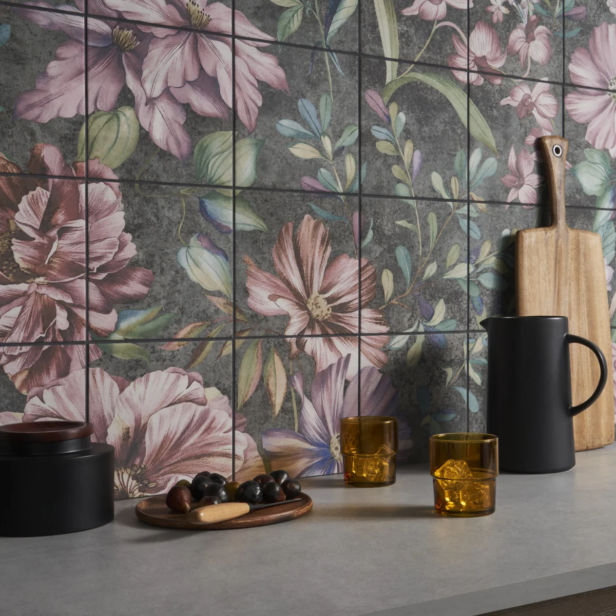 Angela Harris Wilder Garden Pink 8x8 Matte Porcelain Tile - Image 7