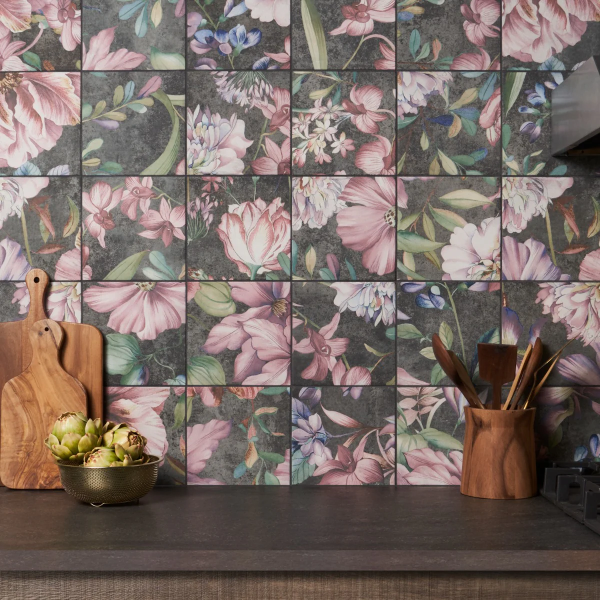 Angela Harris Wilder Garden Pink 8x8 Matte Porcelain Tile - Image 8