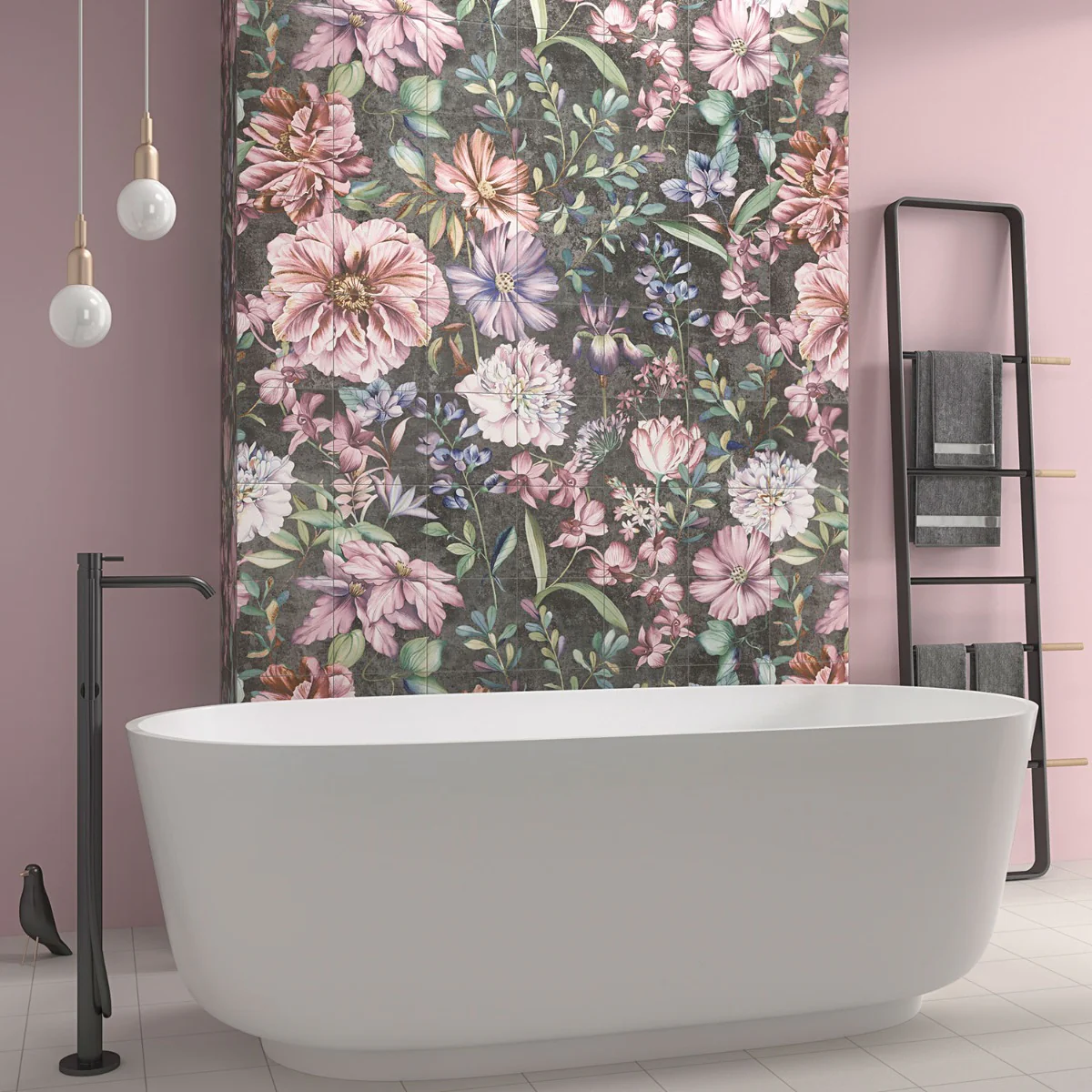 Angela Harris Wilder Garden Pink 8x8 Matte Porcelain Tile - Image 9