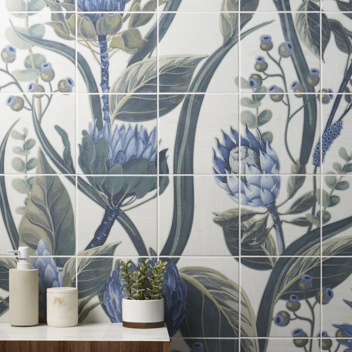 Angela Harris Wilder Protea Mural 8x8 Matte Porcelain Tile - Image 2