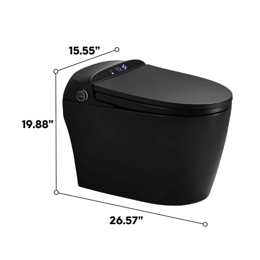 ANGELES HOME Black Smart Bidet Toilet with Heated Seat and Auto Flush - Image 7