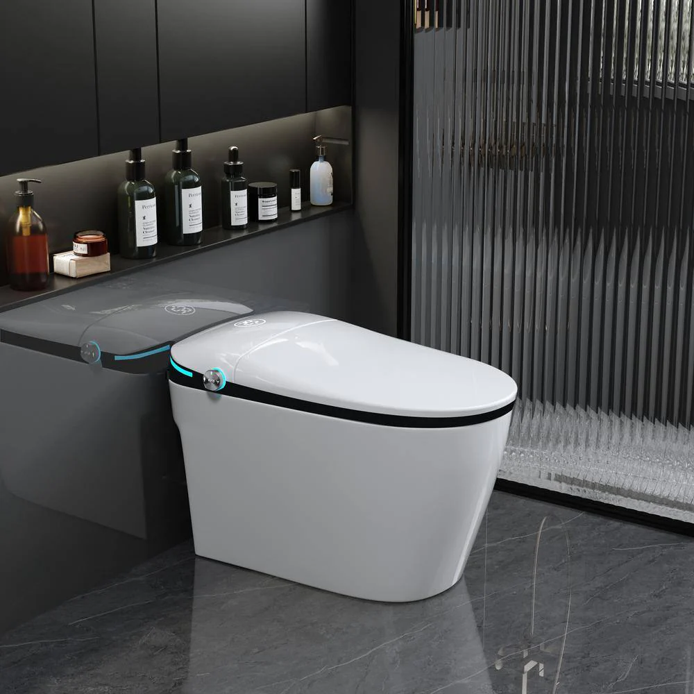 ANGELES HOME Elongated Bidet Toilet, 1.28 GPF, White, Auto Open/Close, LED Display - Image 10