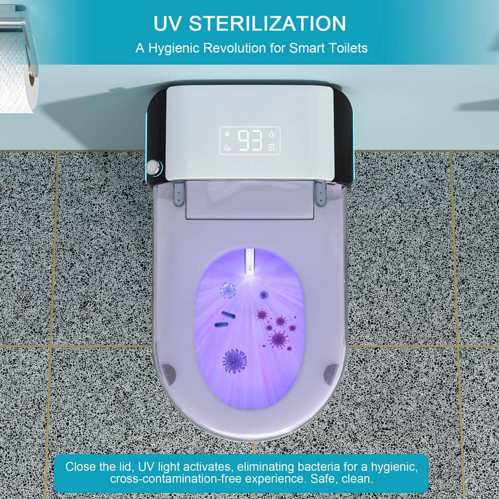 ANGELES HOME Elongated Bidet Toilet 1.28 GPF with Foot Sensor and Auto Flushing - Image 3