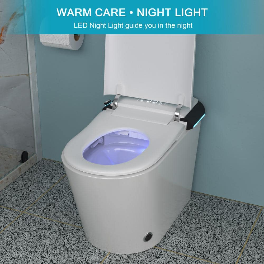 ANGELES HOME Elongated Bidet Toilet 1.28 GPF with Foot Sensor and Auto Flushing - Image 7