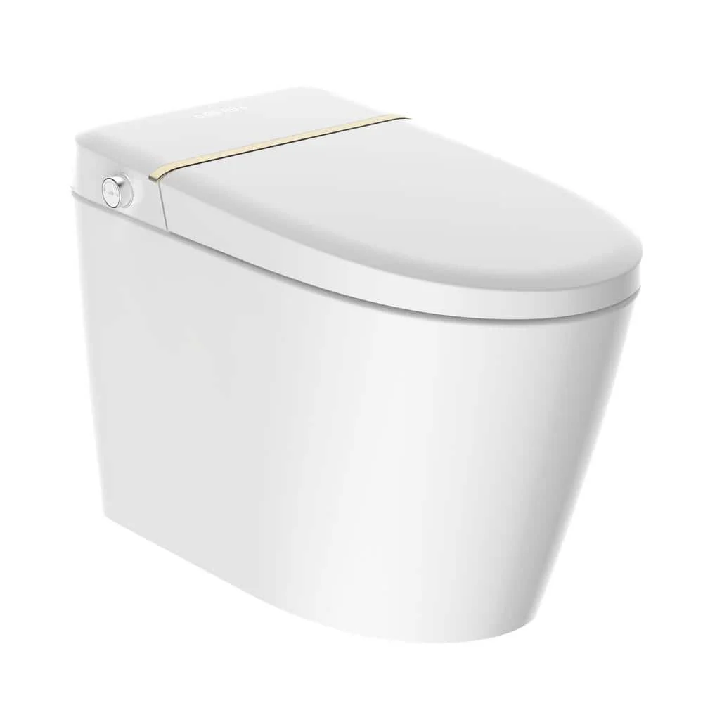 ANGELES HOME Elongated LED Smart Toilet with Automatic Flush and Heated Seat