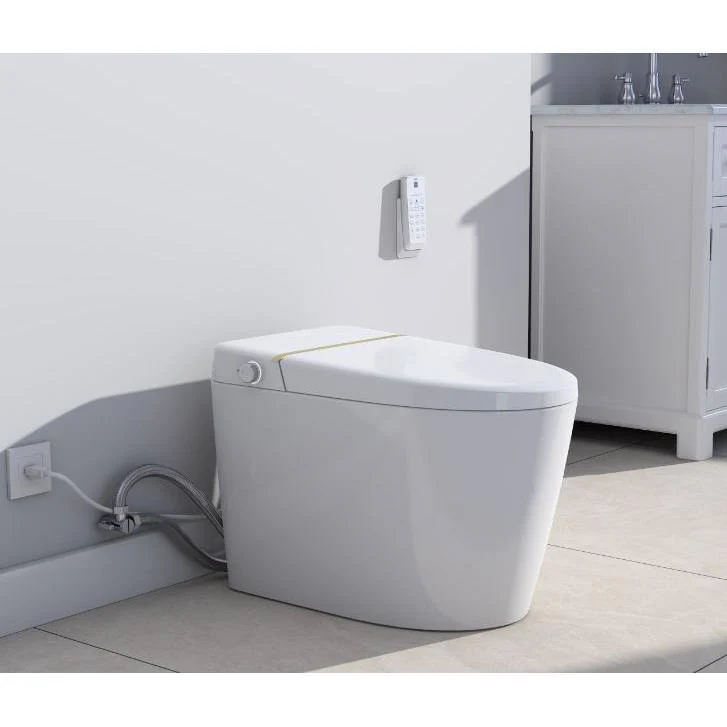 ANGELES HOME Elongated LED Smart Toilet with Automatic Flush and Heated Seat - Image 2
