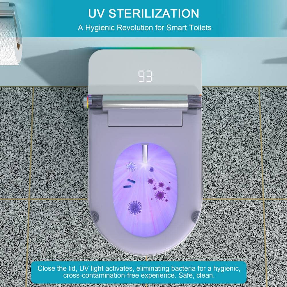 ANGELES HOME Elongated Smart Bidet Toilet with Heated Seat and LED Night Light - Image 3