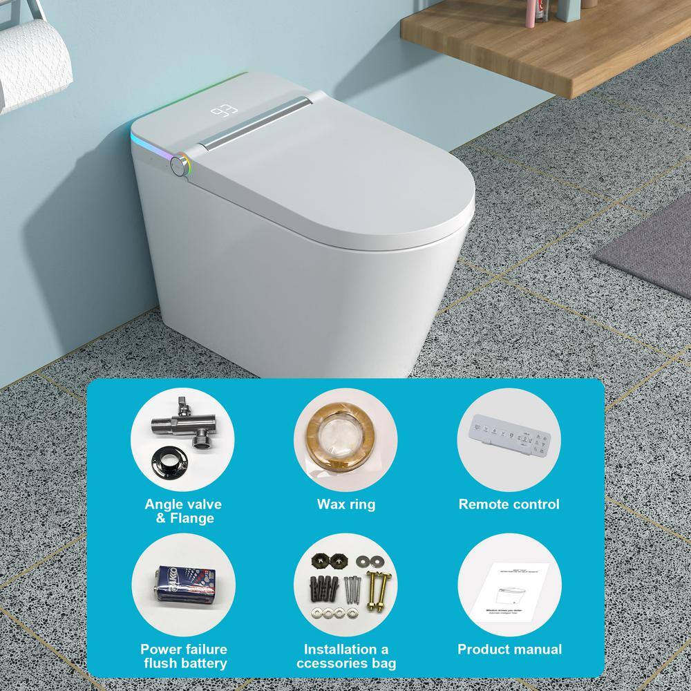 ANGELES HOME Elongated Smart Bidet Toilet with Heated Seat and LED Night Light - Image 5