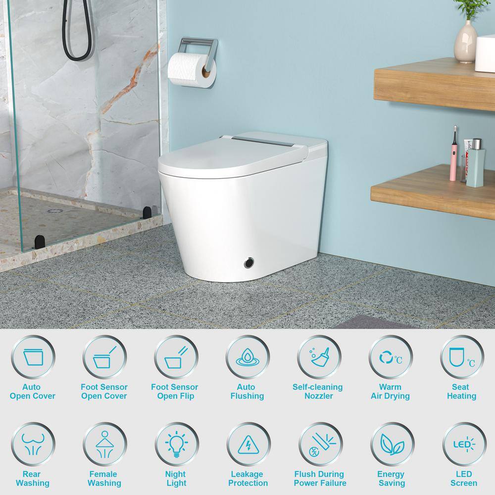 ANGELES HOME Elongated Smart Bidet Toilet with Heated Seat and LED Night Light - Image 8