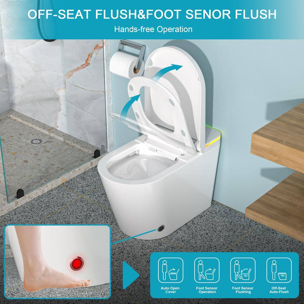 ANGELES HOME Elongated Smart Bidet Toilet with Heated Seat and LED Night Light - Image 9