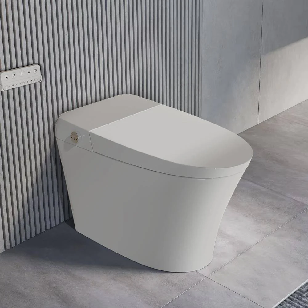 ANGELES HOME Elongated Smart Toilet Bidet with Adjustable Sprayer & Deodorizing in White - Image 2
