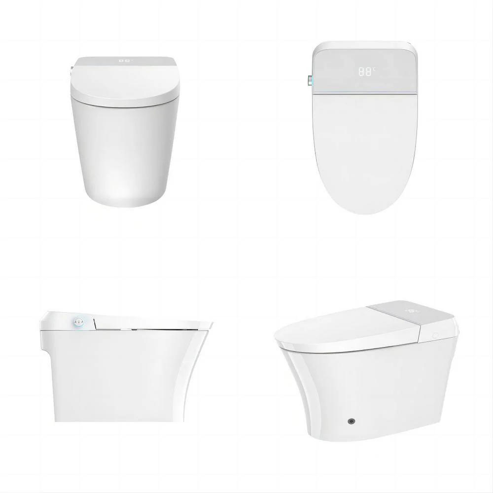 ANGELES HOME Elongated Smart Toilet Bidet with Adjustable Sprayer & Deodorizing in White - Image 3
