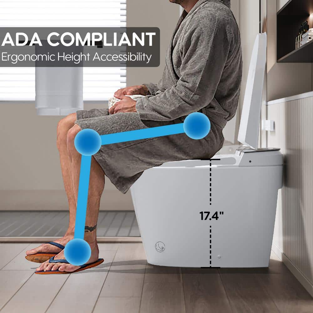 ANGELES HOME Smart Bidet Toilet with Built-in Tank, Auto Flush & UV Sterilization - Image 4