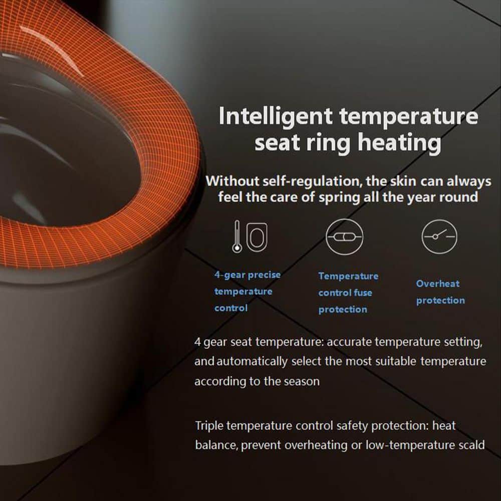 ANGELES HOME Smart Toilet with Integrated Bidet - Auto Open, Heated Seat, Self-Clean Nozzle, Remote Control, Round Bowl - Image 9