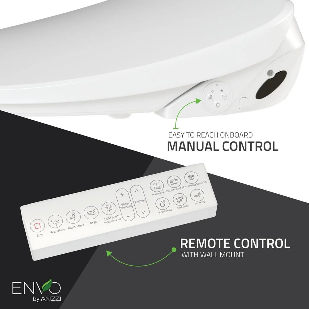 ANZZI Dive Smart Electric Bidet Toilet Seat with Remote Control and Heated Seat - Image 6