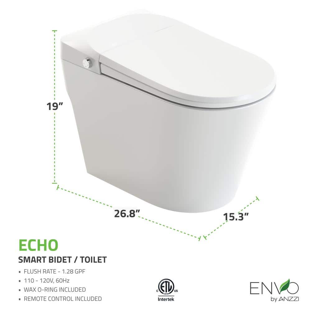 ANZZI ENVO Echo 1.28 GPF Smart Bidet Toilet with Heated Seat - Image 4