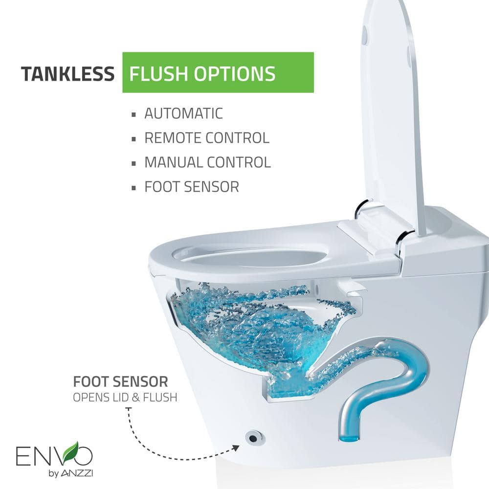 ANZZI ENVO Echo Smart Bidet Toilet in Matte Black with Auto Flush and Heated Seat - Image 5