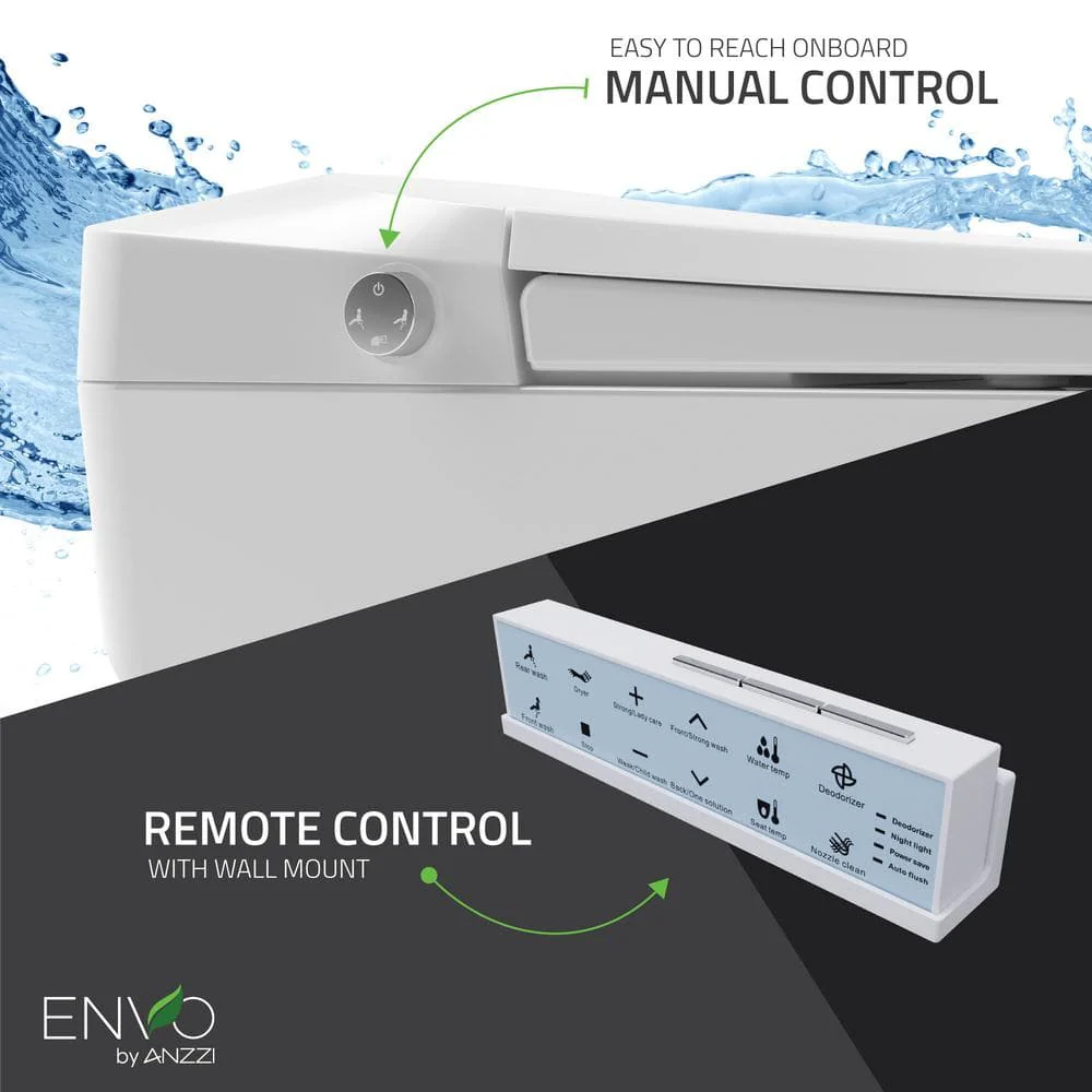 ANZZI ENVO Echo Smart Bidet Toilet in Matte Black with Auto Flush and Heated Seat - Image 7