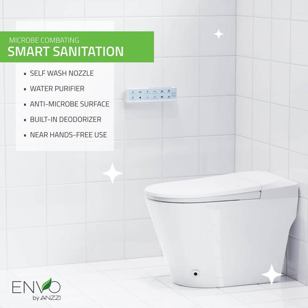 ANZZI ENVO Echo Smart Bidet Toilet in Matte Black with Auto Flush and Heated Seat - Image 8