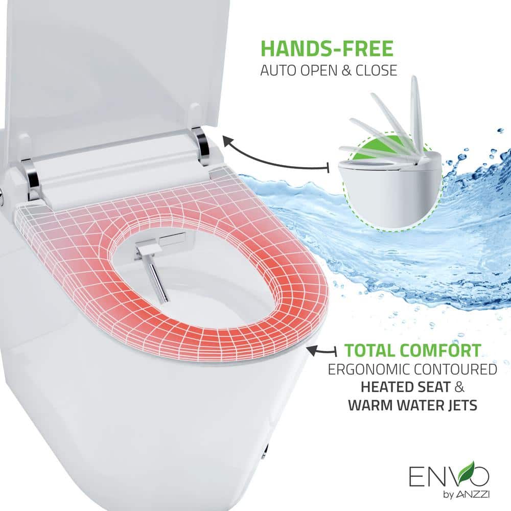 ANZZI ENVO Resonance Elongated Smart Bidet Toilet with Auto Features and Heated Seat - Image 6