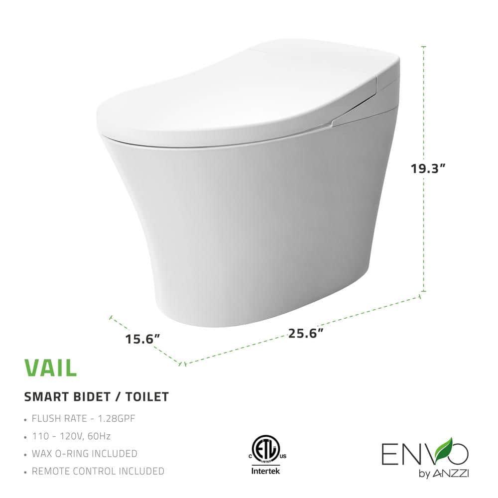 ANZZI ENVO Vail Elongated Smart Bidet Toilet with Remote Control and Heated Seat - Image 10