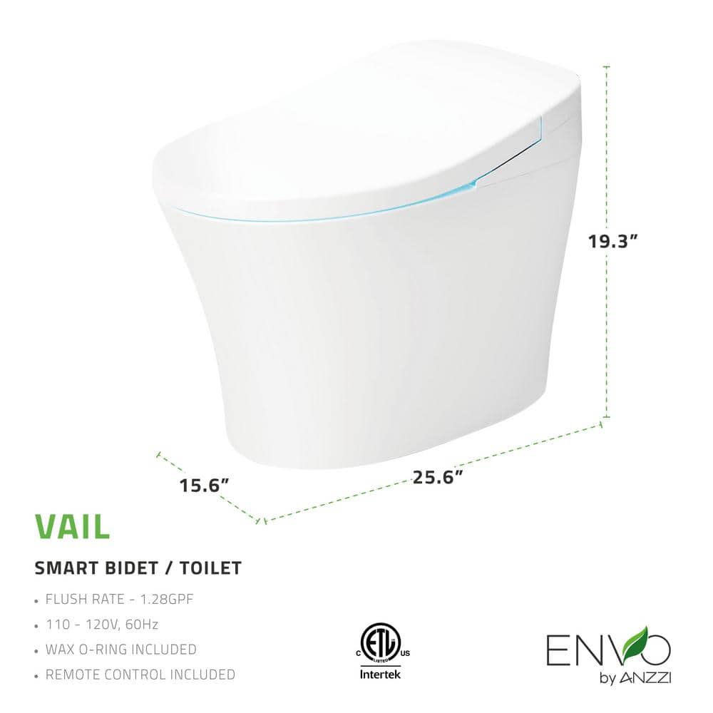 ANZZI ENVO Vail Elongated Smart Bidet Toilet with Remote Control and Heated Seat - Image 7