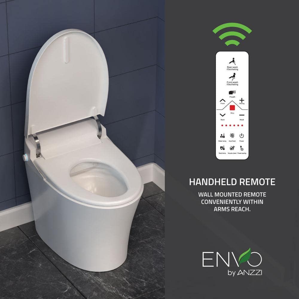 ANZZI ENVO Vail Elongated Smart Bidet Toilet with Remote Control and Heated Seat - Image 8