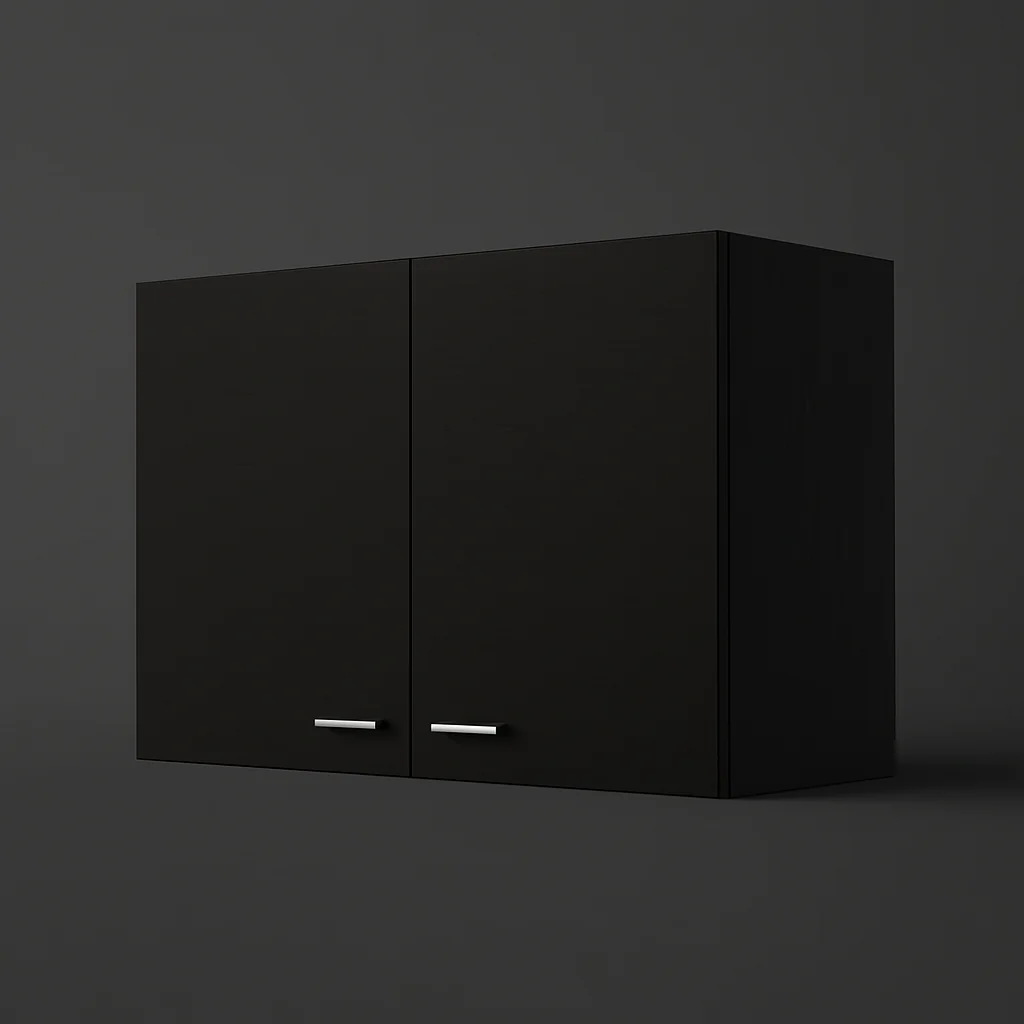 Aoibox Black Wall Cabinet with Double Door - 39.37 in. W x 12.59 in. D x 19.29 in. H