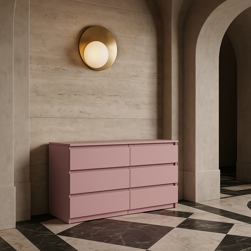 Aoibox Pink 6-Drawer Storage Cabinet - 47.25" W x 15.75" D x 27.95" H - Image 4