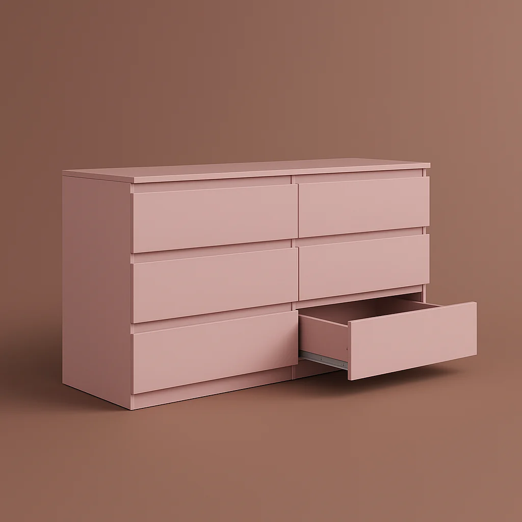 Aoibox Pink 6-Drawer Storage Cabinet - 47.25" W x 15.75" D x 27.95" H