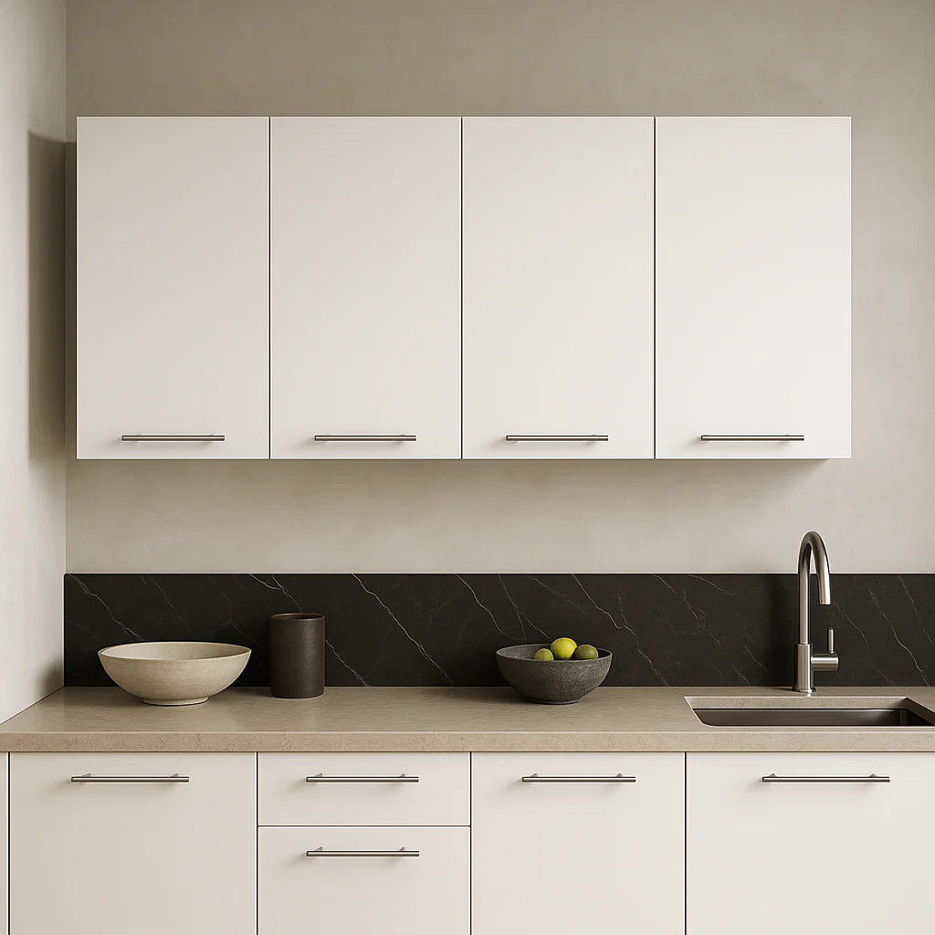 Aoibox White Wall-Mounted Kitchen Cabinet with 4 Doors and Shelves - Image 3