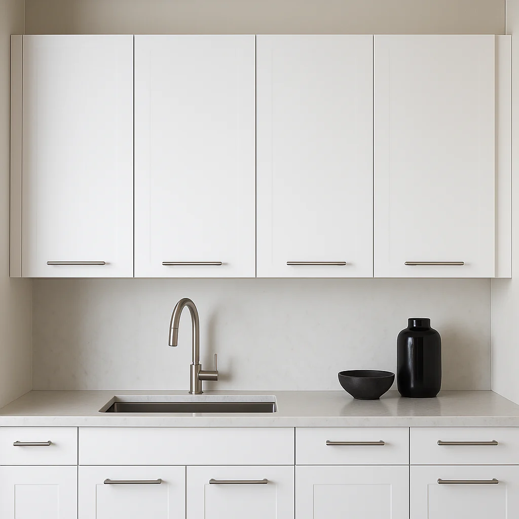 Aoibox White Wall-Mounted Kitchen Cabinet with 4 Doors and Shelves - Image 4
