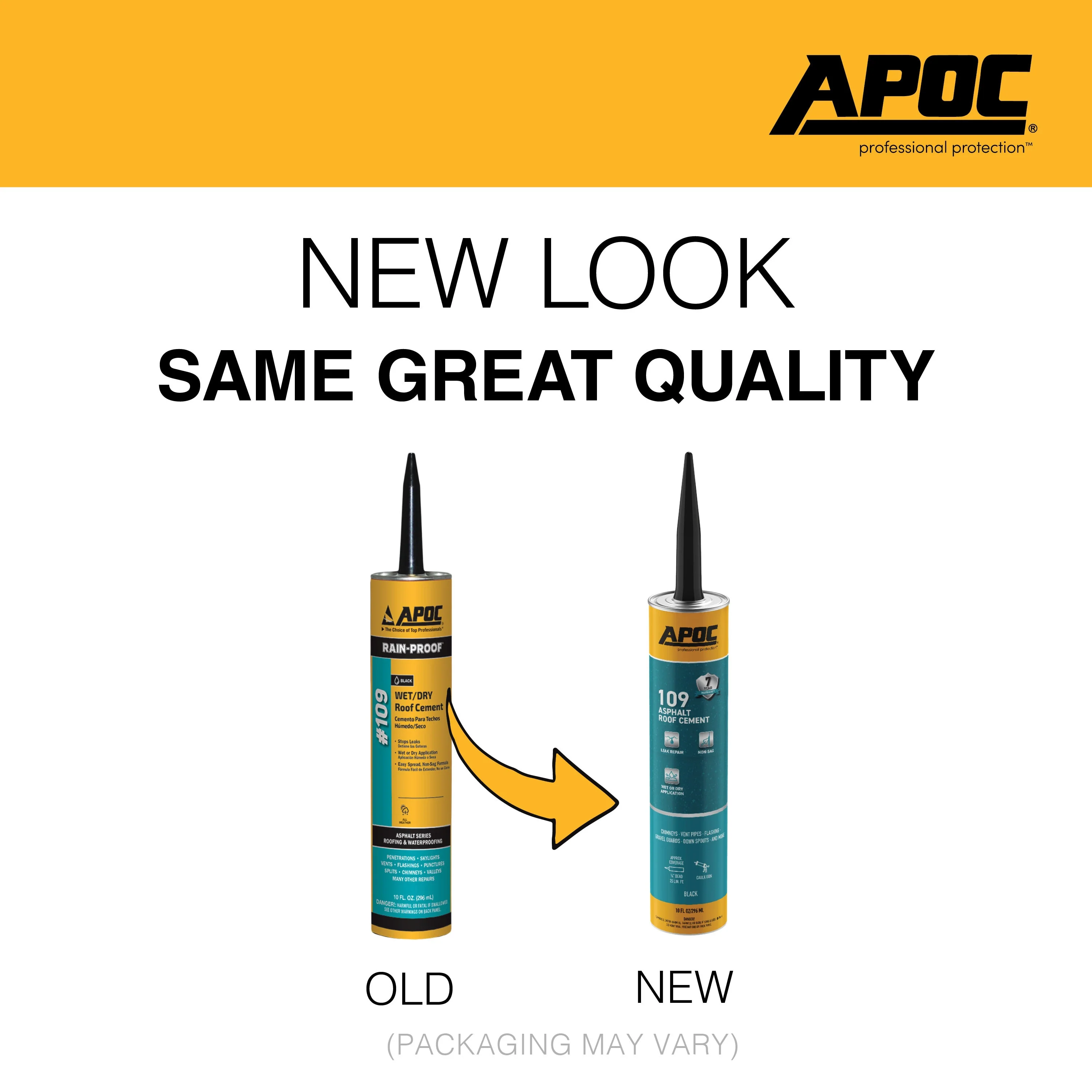 APOC 109 Fibered Waterproof Asphalt Roof Cement Sealant, 10-oz Tube - Image 4