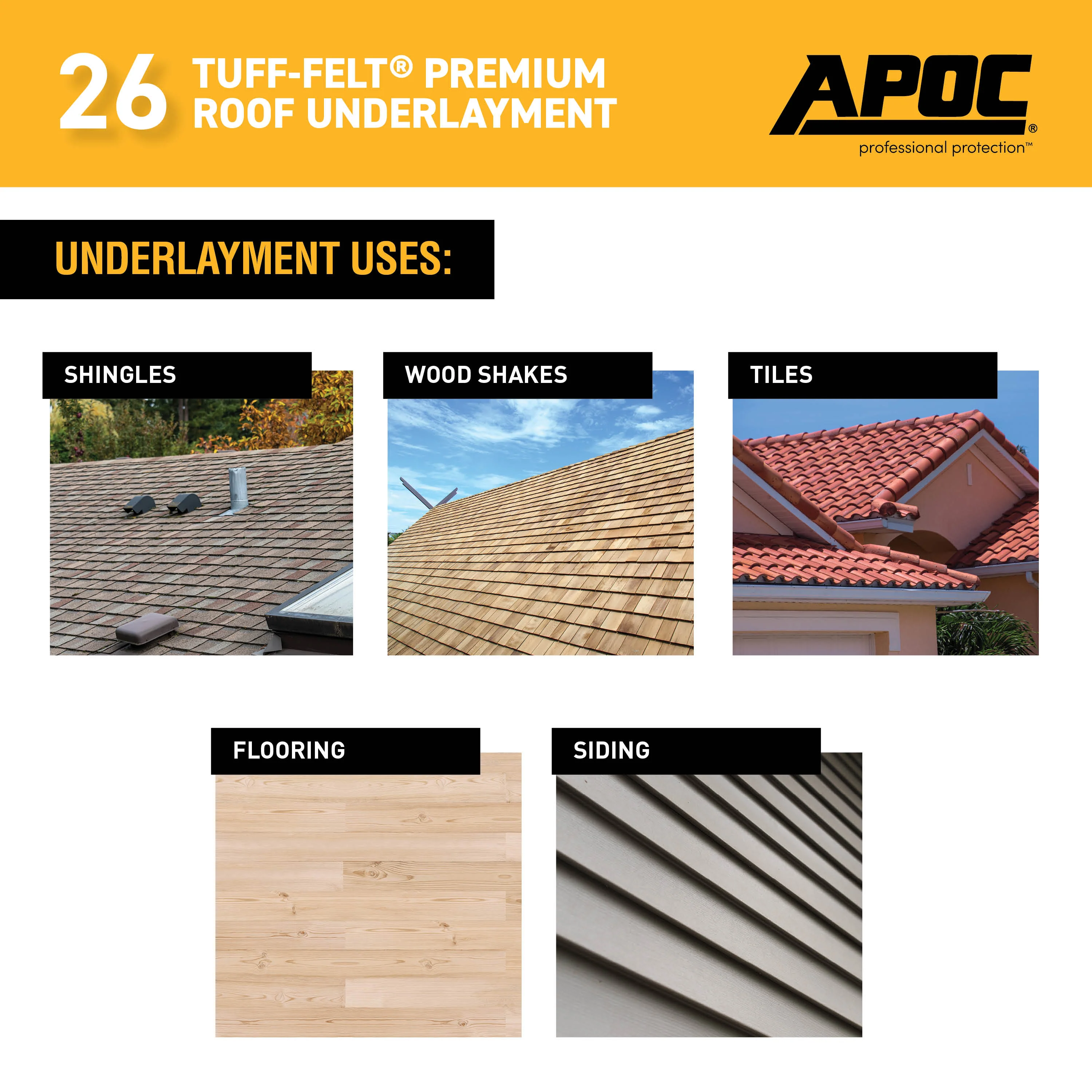 APOC #30 Tuff-Felt 36-in x 71.75-ft (200-sq ft) Felt Roof Underlayment — ASTM D226 - Image 6