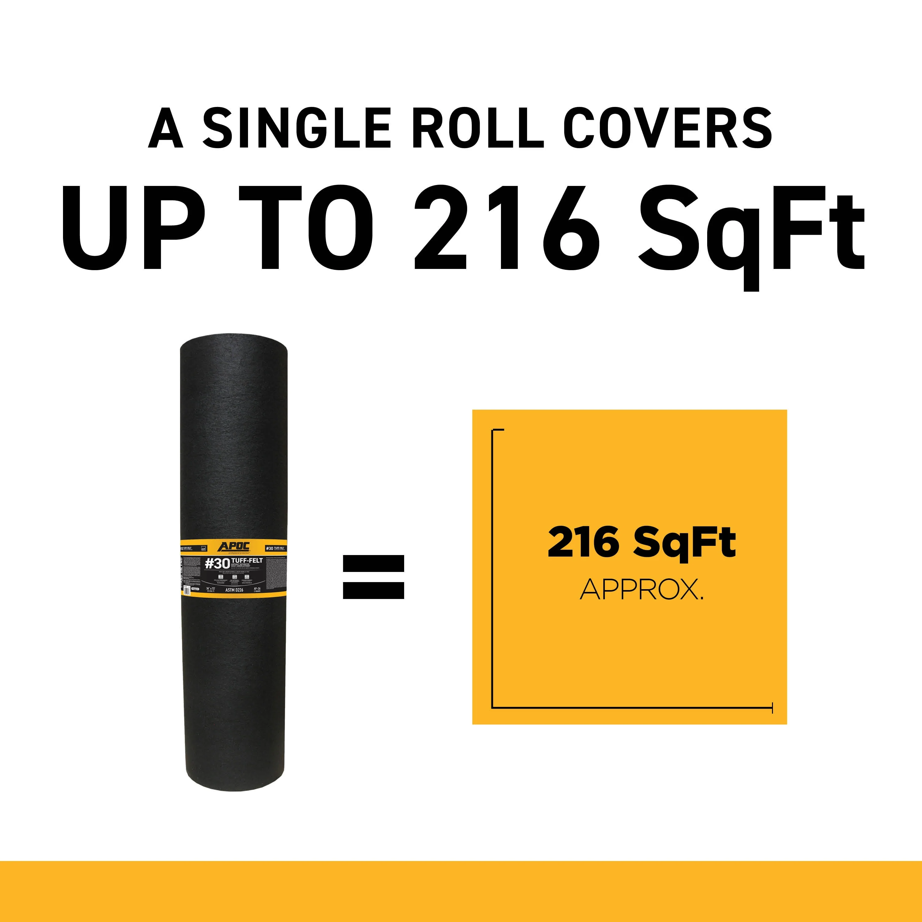 APOC #30 Tuff-Felt 36-in x 71.75-ft (200-sq ft) Felt Roof Underlayment — ASTM D226 - Image 7