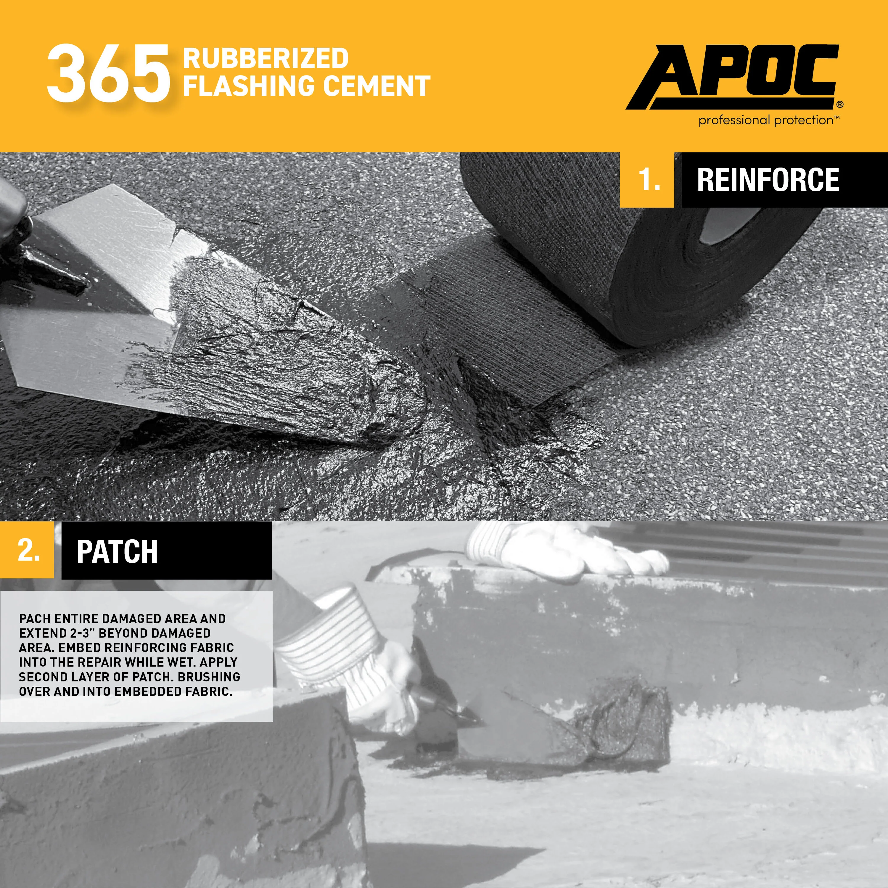 APOC 365 Fibered Rubberized Asphalt Roof/Flashing Cement, 10-oz Tube (Black) - Image 6